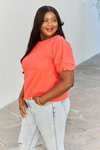 Load image into Gallery viewer, Petal Dew Sweet Innocence Full Size Puff Short Sleeve Top In Tomato