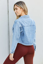 Load image into Gallery viewer, Andree by Unit Full Size Pearl Trim Cropped Denim Jacket