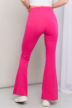 Load image into Gallery viewer, Zenana Full Size High Waist Sports Flare Pants in Hot Pink