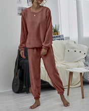 Load image into Gallery viewer, Dropped Shoulder Teddy Lounge Set