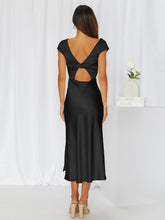 Load image into Gallery viewer, Round Neck Cap Sleeve Midi Dress