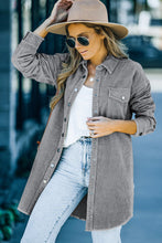 Load image into Gallery viewer, Corduroy Button Down Longline Shirt Jacket