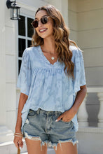 Load image into Gallery viewer, Applique Frill Trim Flutter Sleeve Blouse