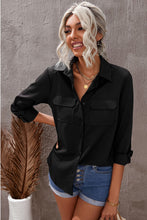 Load image into Gallery viewer, Turn-down Collar Pocketed Button Shirt