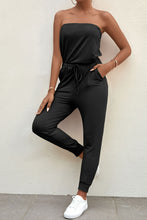 Load image into Gallery viewer, Drawstring Waist Strapless Jogger Jumpsuit
