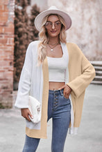 Load image into Gallery viewer, Contrast Open Front Dropped Shoulder Longline Cardigan