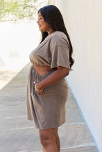 Load image into Gallery viewer, HEYSON Summer Field Cutout T-Shirt Dress in Taupe