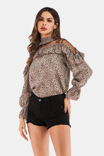 Load image into Gallery viewer, Printed Ruffle Collar Flounce Sleeve Blouse