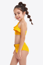Load image into Gallery viewer, Ruffled One-Shoulder Buckle Detail Two-Piece Swim Set