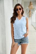 Load image into Gallery viewer, Lace Scalloped Keyhole V-Neck Tank