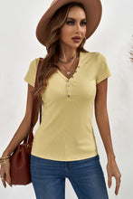 Load image into Gallery viewer, Buttoned Short Sleeve Tee Shirt