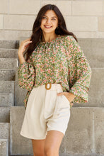 Load image into Gallery viewer, HEYSON She's Blossoming Full Size Balloon Sleeve Floral Blouse