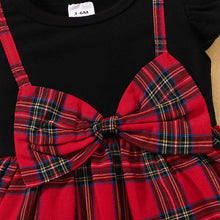 Load image into Gallery viewer, Plaid Bow Detail Round Neck Dress