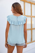 Load image into Gallery viewer, Crochet Spliced Lace Ruffled Top