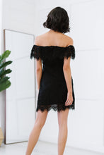 Load image into Gallery viewer, Andree by Unit Long Lost Love Lace Off-Shoulder Dress in Black