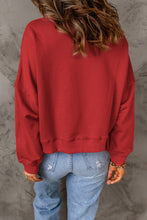 Load image into Gallery viewer, Quarter Button Dropped Shoulder Sweatshirt