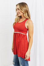 Load image into Gallery viewer, Celeste Next To You Full Size Lace Detail Sleeveless Top in Rust