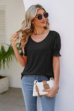Load image into Gallery viewer, Flounce Sleeve V-Neck Tee