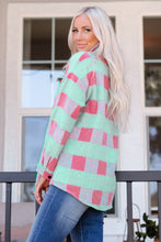 Load image into Gallery viewer, Plaid Button Front Dropped Shoulder Shacket