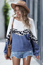 Load image into Gallery viewer, Leopard Color Block Waffle-Knit Top