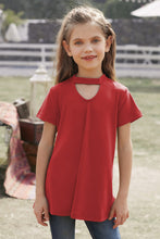 Load image into Gallery viewer, Girls Cutout Short Sleeve T-Shirt