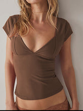 Load image into Gallery viewer, Sweetheart Neck Short Sleeve Top