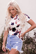 Load image into Gallery viewer, Tie-Dye V-Neck Short Sleeve Tee Shirt