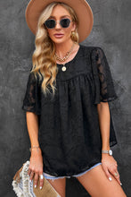 Load image into Gallery viewer, Round Neck Puff Sleeve Blouse