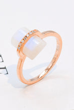 Load image into Gallery viewer, Natural Moonstone Platinum-Plated Ring