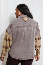 Load image into Gallery viewer, POL At Twilight Full Size Plaid Contrast Shacket