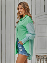 Load image into Gallery viewer, Contrast Lantern Sleeve Shirt