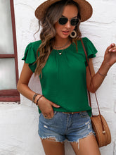 Load image into Gallery viewer, Textured Flutter Sleeve Blouse
