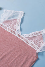 Load image into Gallery viewer, Girls Spliced Lace V-Neck Tee Shirt