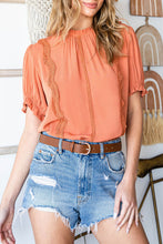 Load image into Gallery viewer, Frill Neck Short Flounce Sleeve Blouse