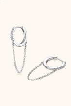 Load image into Gallery viewer, Moissanite 925 Sterling Silver Huggie Earrings with Chain