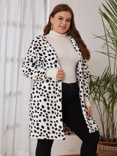 Load image into Gallery viewer, Plus Size Polka Dot V-Neck Fleece Jacket