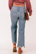 Load image into Gallery viewer, Distressed Frayed Hem Jeans with Pockets