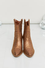 Load image into Gallery viewer, Forever Link Rhinestone Cowboy Booties in Brown