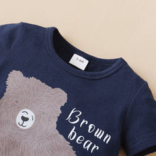 Load image into Gallery viewer, Baby Boy Bear Graphic T-Shirt and Animal Print Shorts Set