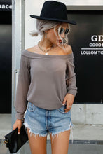 Load image into Gallery viewer, Off-Shoulder Waffle Knit Top