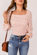 Load image into Gallery viewer, Floral Frill Trim Smocked Top