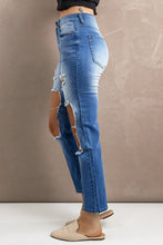 Load image into Gallery viewer, Distressed Acid Wash Jeans with Pockets