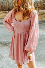 Load image into Gallery viewer, Scoop Neck Smocked Balloon Sleeve Dress
