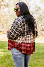 Load image into Gallery viewer, Sugarfox Destined for More Full Size Plaid Spliced Shacket