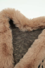 Load image into Gallery viewer, Animal Print Faux Fur Trim Poncho Jacket