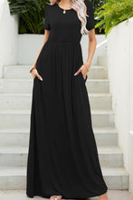 Load image into Gallery viewer, Round Neck Maxi Tee Dress with Pockets