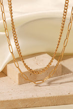 Load image into Gallery viewer, 18K Gold Plated Layered Chain Necklace