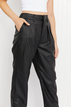 Load image into Gallery viewer, Zenana Feeling Moody Vegan Leather Pleated Pants with Cuff