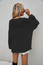 Load image into Gallery viewer, Openwork V-Neck Dropped Shoulder Cardigan