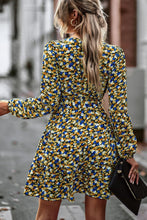 Load image into Gallery viewer, Floral Belted Puff Sleeve Mini Dress